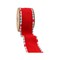 LaRibbons 4" - 2 1/2" Wired Ribbon | Red Felt w/ Teal Plaid Edging | 5 Yard Roll